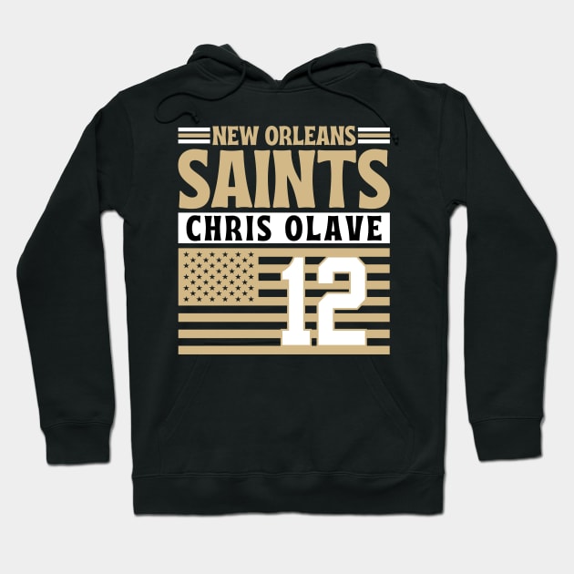 New Orleans Saints Olave 12 American Flag Football Hoodie by Astronaut.co